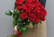Bouquet of 35 red roses (80 cm) — photo 3