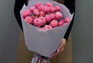 Букет из 7 розовых кустовых роз "Sweet Bubbles" — фото 2