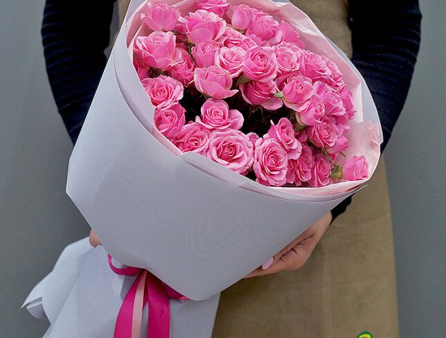 Bouquet of 15 pink spray roses “Soft Pink” photo