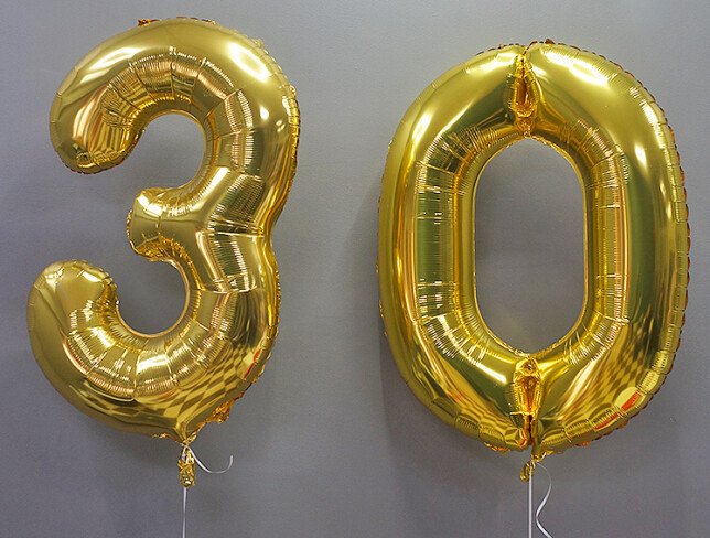 Set baloane din folie numarul ''30'' aurii foto
