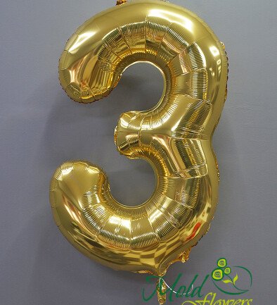 Foil Number "3" Gold photo 394x433