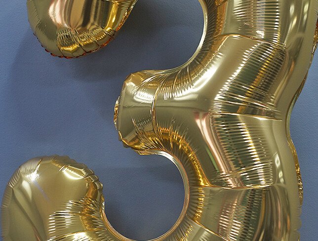 Foil Number "3" Gold photo