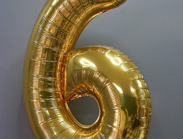Foil Number "6" Gold photo