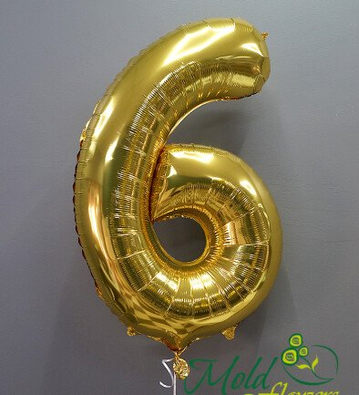 Balon cifra din folie "6" auriu foto 394x433