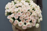 Bouquet of 25 cream roses “Sofia”, 50 cm — photo 2