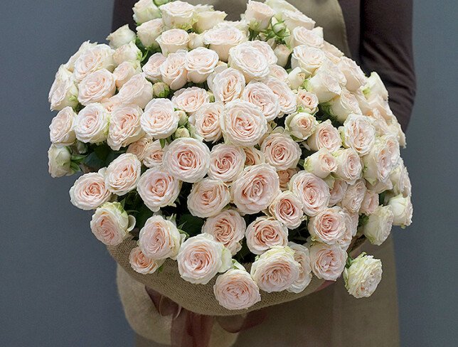 Bouquet of 25 cream roses “Sofia”, 50 cm photo