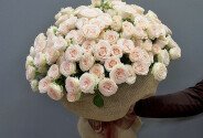 Bouquet of 25 cream roses “Sofia”, 50 cm — photo 4