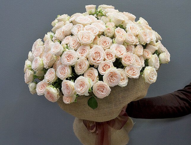 Bouquet of 25 cream roses “Sofia”, 50 cm photo