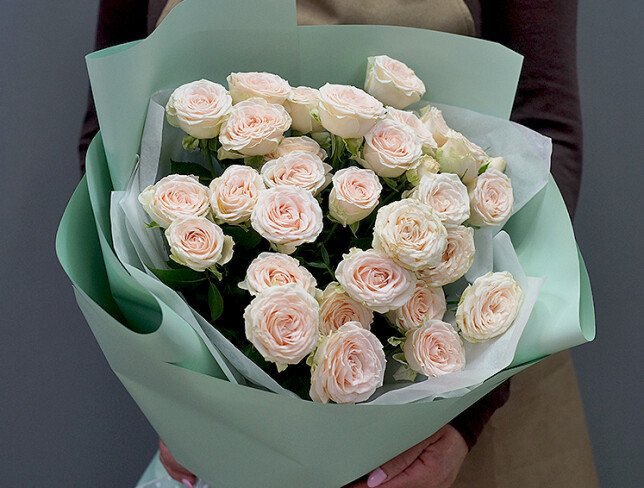 Buchet din 5 trandafiri crem „Sofia”, 50 cm foto