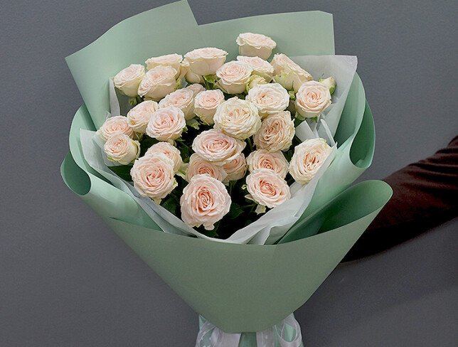 Buchet din 5 trandafiri crem „Sofia”, 50 cm foto