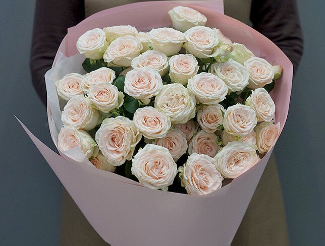 Buchet din 7 trandafiri crem „Sofia”, 50 cm foto
