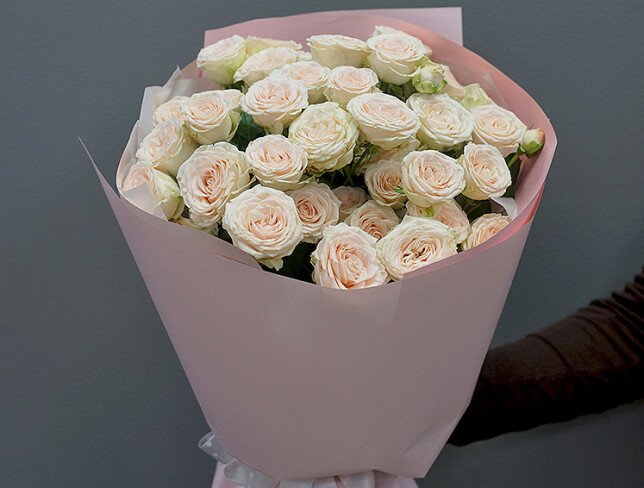 Buchet din 7 trandafiri crem „Sofia”, 50 cm foto