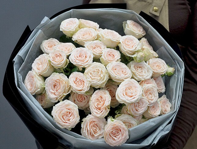 Buchet din 9 trandafiri crem „Sofia”, 50 cm foto