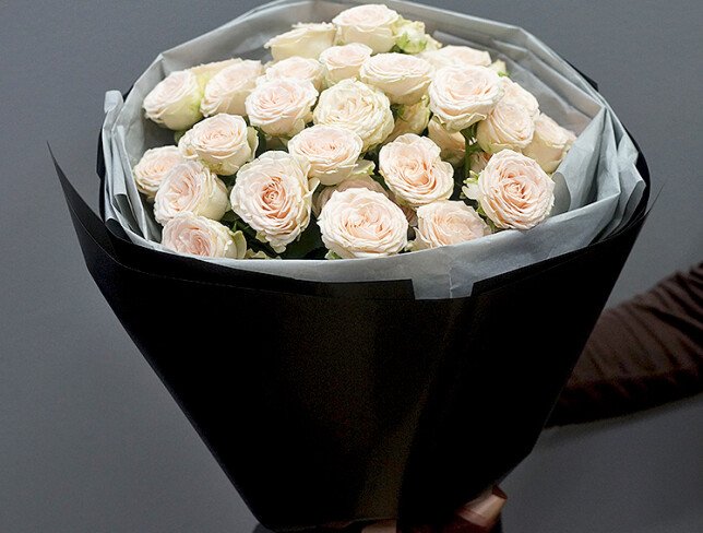 Buchet din 9 trandafiri crem „Sofia”, 50 cm foto
