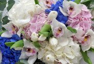 Bouquet of hydrangeas, tulips and orchids “White Harmony” — photo 2
