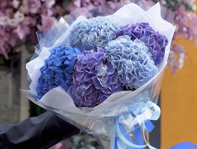 Bouquet of 5 hydrangeas “Atlantic of Flowers” photo