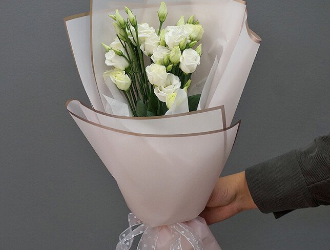 Mini-buchet din eustoma alba foto