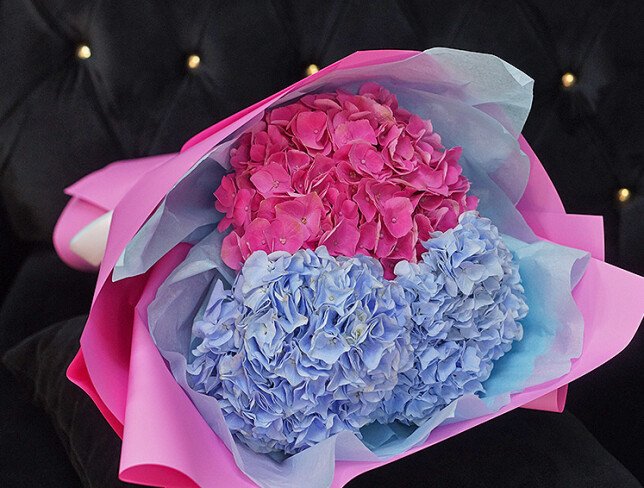 Bouquet of Hydrangeas “Pink and Blue Harmony” photo