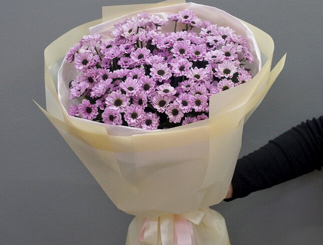 Buchet din 15 crizanteme roz „Paleta sentimentelor” foto