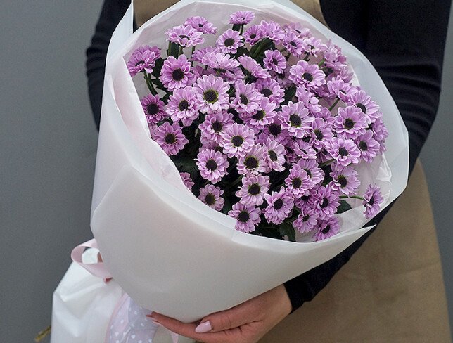 Buchet din 9 crizanteme roz „Atingerea iubirii” foto