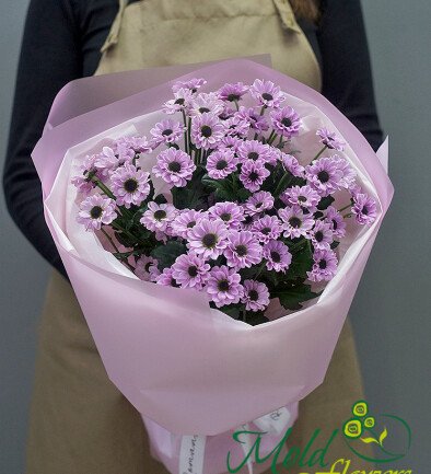 Bouquet of 7 Stems of Pink Chrysanthemums photo 394x433