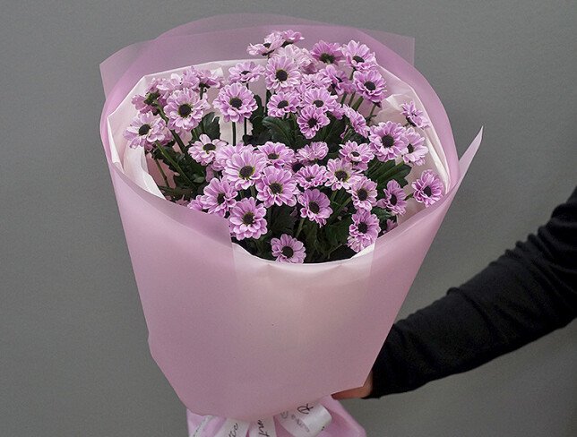 Buchet din 7 ramuri de crizanteme roz foto