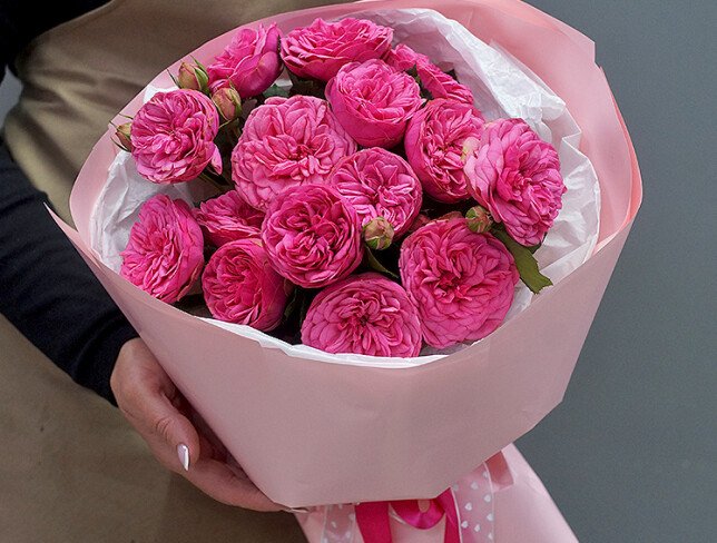 Bouquet of Pink Peony Roses “Tender Delicacy” photo