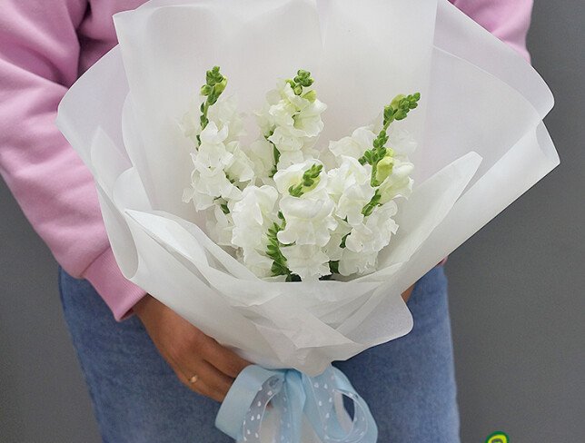 Bouquet of 5 White Snapdragons photo