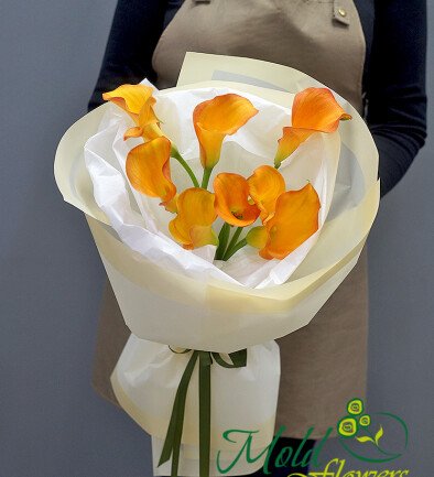 Bouquet with 9 Mango Calla photo 394x433