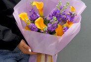 Buchet din matthiola mov si cale „Mango” — foto 2