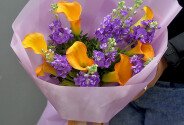 Buchet din matthiola mov si cale „Mango” — foto 3