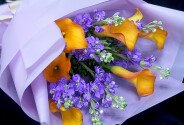 Buchet din matthiola mov si cale „Mango” — foto 4