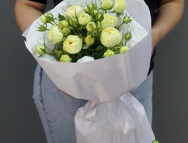 Bouquet of White Peony Roses "Harmony of the Soul" photo