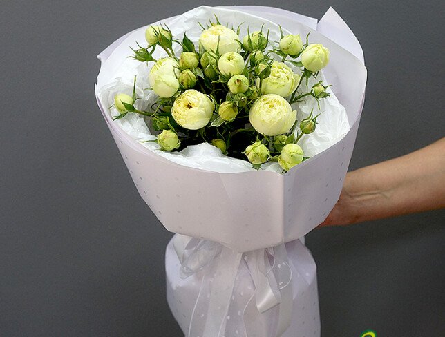 Bouquet of White Peony Roses "Harmony of the Soul" photo