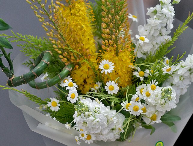 Bouquet of Daisies, Matthiola and Eremurus photo