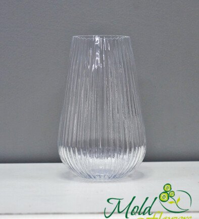 Clear Glass Vase 23 × 10 cm photo 394x433