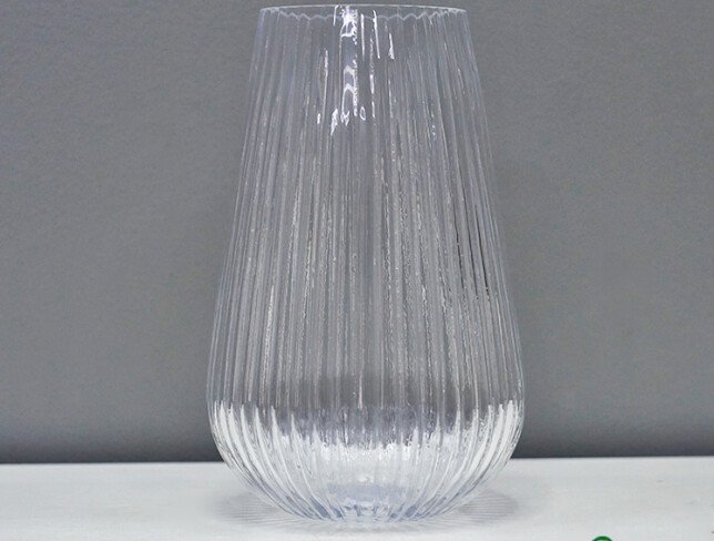 Clear Glass Vase 23 × 10 cm photo