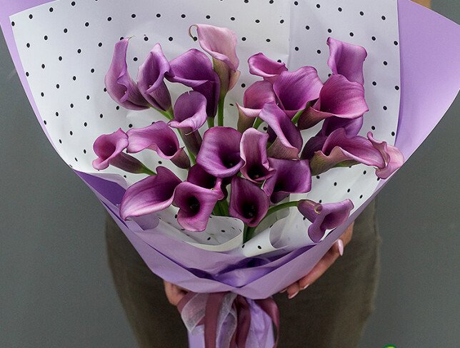 Bouquet of 25 Purple Calla Lilies photo