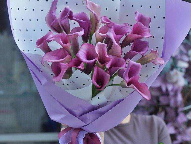 Bouquet of 25 Purple Calla Lilies photo