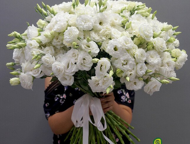 Buchet din 51 eustome albe foto