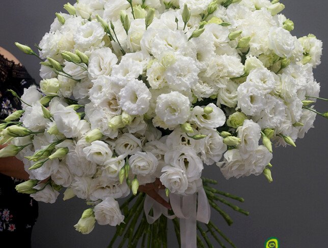 Buchet din 51 eustome albe foto