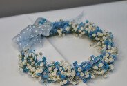 Wreath of White and Blue Gypsophila — photo 1