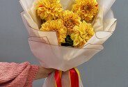 Buchet din 5 dalii portocalii — foto 3
