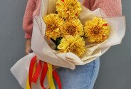 Buchet din 5 dalii portocalii — foto 2
