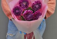 Buchet din 5 gheorghine roz — foto 2