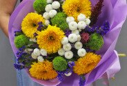 Bouquet of Sunflowers and White Chrysanthemums — photo 2