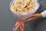 Buchet din 15 mini-gerbere roz pal — foto 2