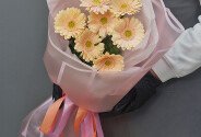Bouquet of 7 Soft Pink Mini Gerberas — photo 2