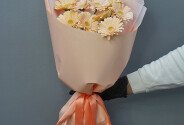 Bouquet of 9 Soft Pink Mini Gerberas — photo 1